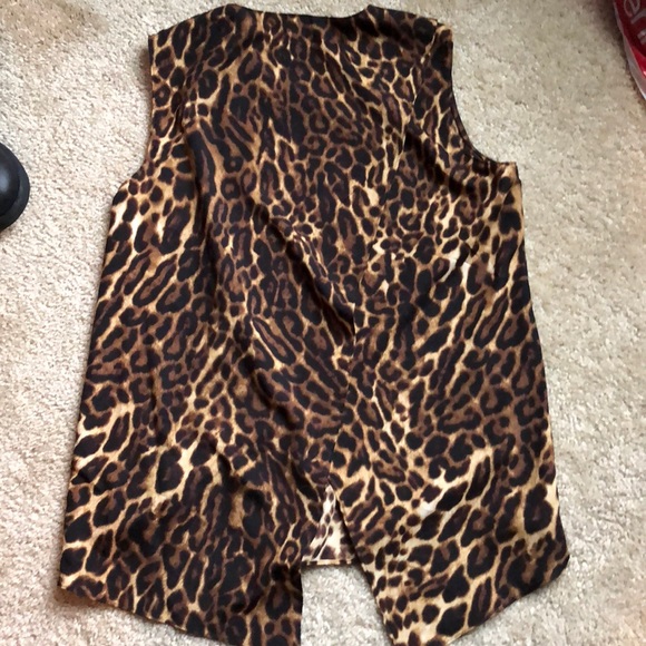 New Lauren Ralph Lauren Leopard sleeveless shirt top small black brown small - Picture 8 of 9
